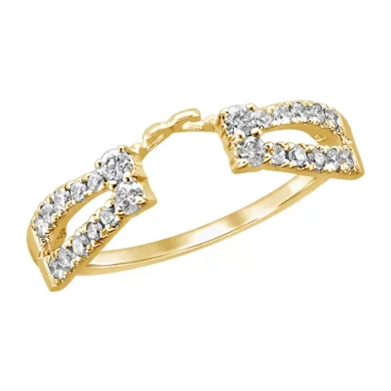 Womens 1/3 CT. T.W. Natural White Diamond 14K Gold Ring Enhancer