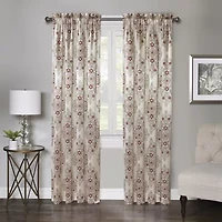 Regal Home Regency Medallion Rod Pocket Light-Filtering Single Curtain Panel
