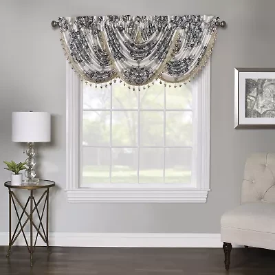Regal Home Regency Medallion Rod Pocket Waterfall Valance