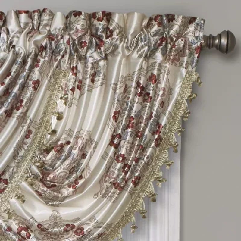 Regal Home Regency Medallion Rod Pocket Waterfall Valance