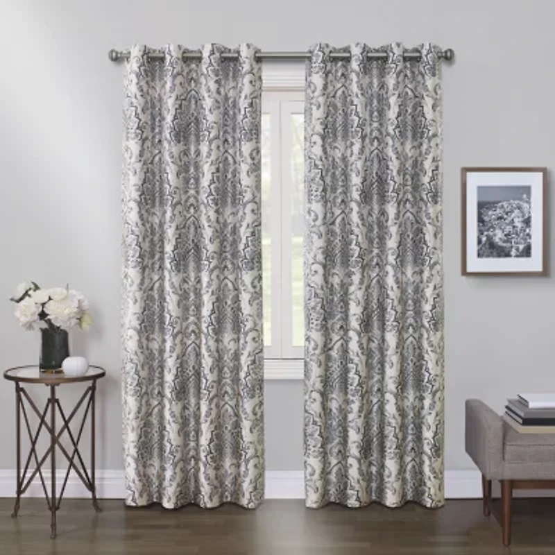 Max Blackout Mystique Print Grommet Top 100% Single Curtain Panel