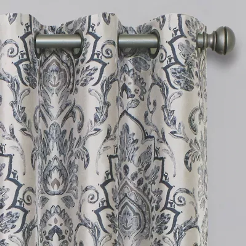 Max Blackout Mystique Print Grommet Top 100% Single Curtain Panel