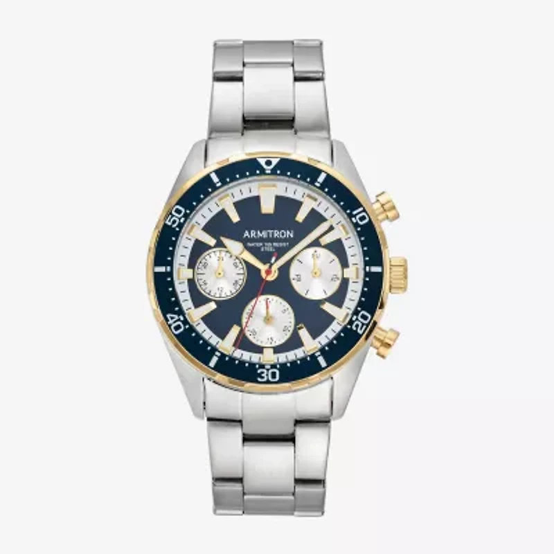 Armitron Mens Silver Tone Stainless Steel Bracelet Watch 20/5486nvtt