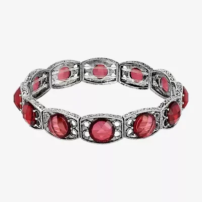 1928 Silver-Tone Womens Stretch Bracelet