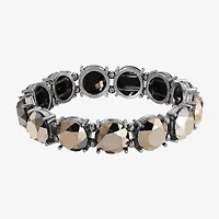 1928 Silver-Tone Womens Gray Stretch Bracelet