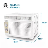 Black+Decker Bd05Mwt6 Window Air Conditioner 5000 Btu Cools Up To 150 Square Feet White
