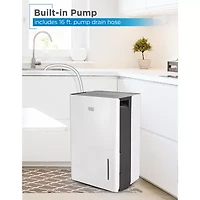 Black+Decker 4500 Sq Ft Dehumidifier With Built-In Drain Pump For Large Spaces Energy Star Digital BD50PMWSA