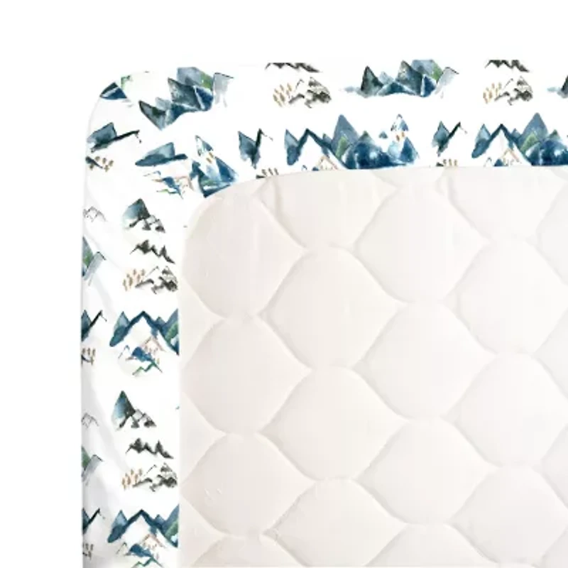 Nojo Watercolor Mountain  Mini Crib Sheet