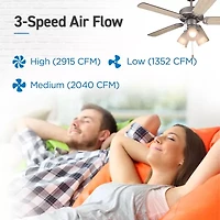 Commercial Cool 42” Contemporary Ceiling Fan With Lights Cools Up To 175 Sq Ft Reversible Dual Finish Blades