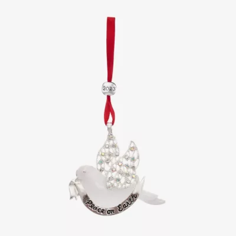 Monet Jewelry Siver Tone Peace On Earth Dove Christmas Ornament