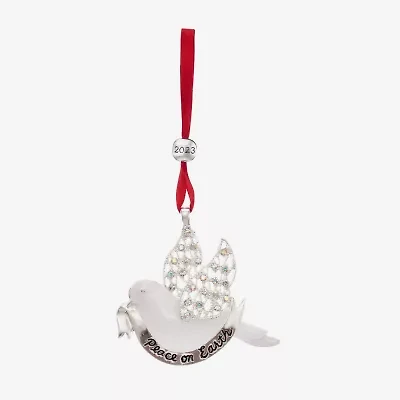 Monet Jewelry Siver Tone Peace On Earth Dove Christmas Ornament