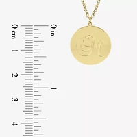 Personalized 14K Gold Over Sterling Silver Initial Disc Pendant Necklace