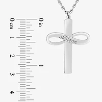 Personalized Womens 24K Gold Over Silver Cross Infinity Name Pendant Necklace