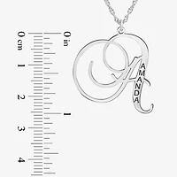 Personalized Womens Name Engraved Initial Pendant Necklace
