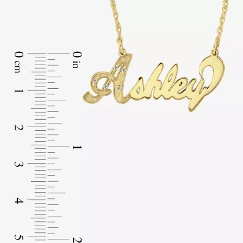 Personalized Diamond-Accent Sterling Silver Nameplate Necklace