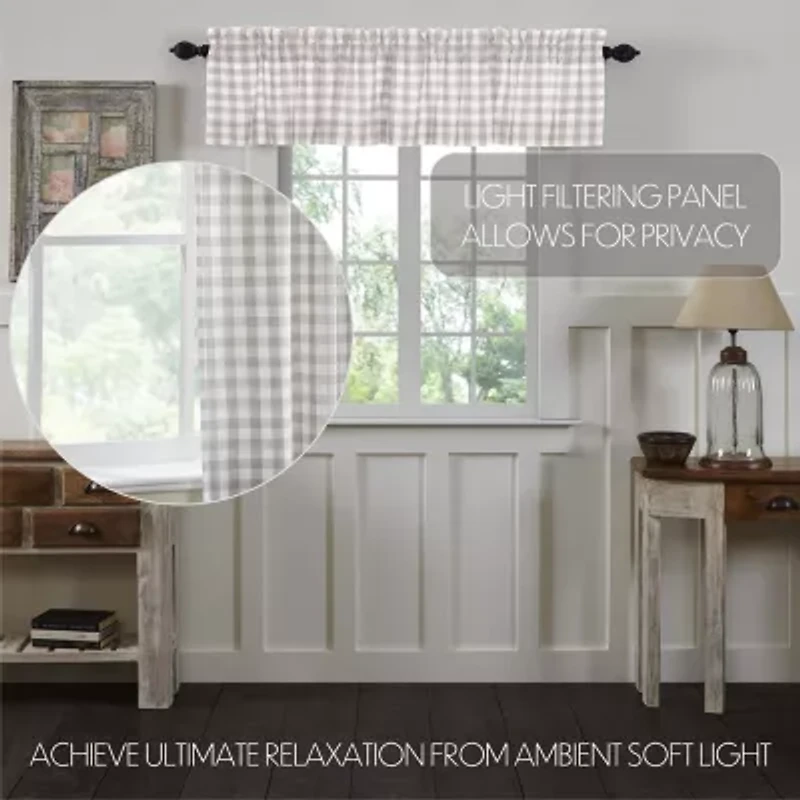 Annie Buffalo Check Rod Pocket Tailored Valance