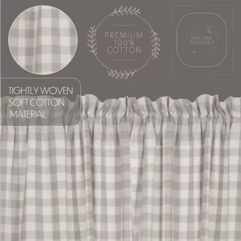 Annie Buffalo Check Rod Pocket Tailored Valance