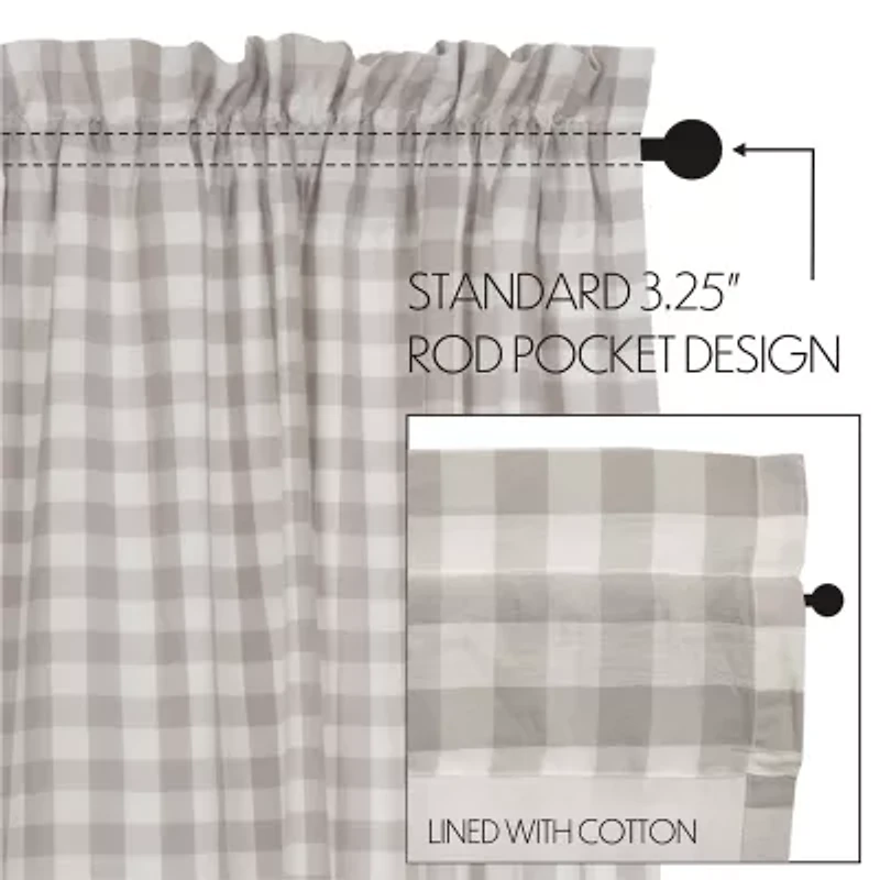 Annie Buffalo Check Rod Pocket Tailored Valance