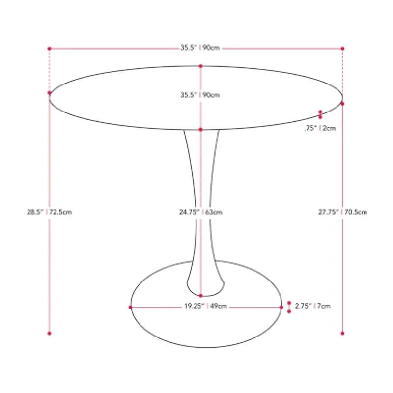 Corliving Round Wood-Top Dining Table