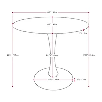 Corliving Round Wood-Top Dining Table