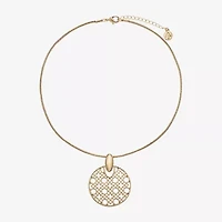 Liz Claiborne Filigree Womens Round 17 Inch Pendant Necklace