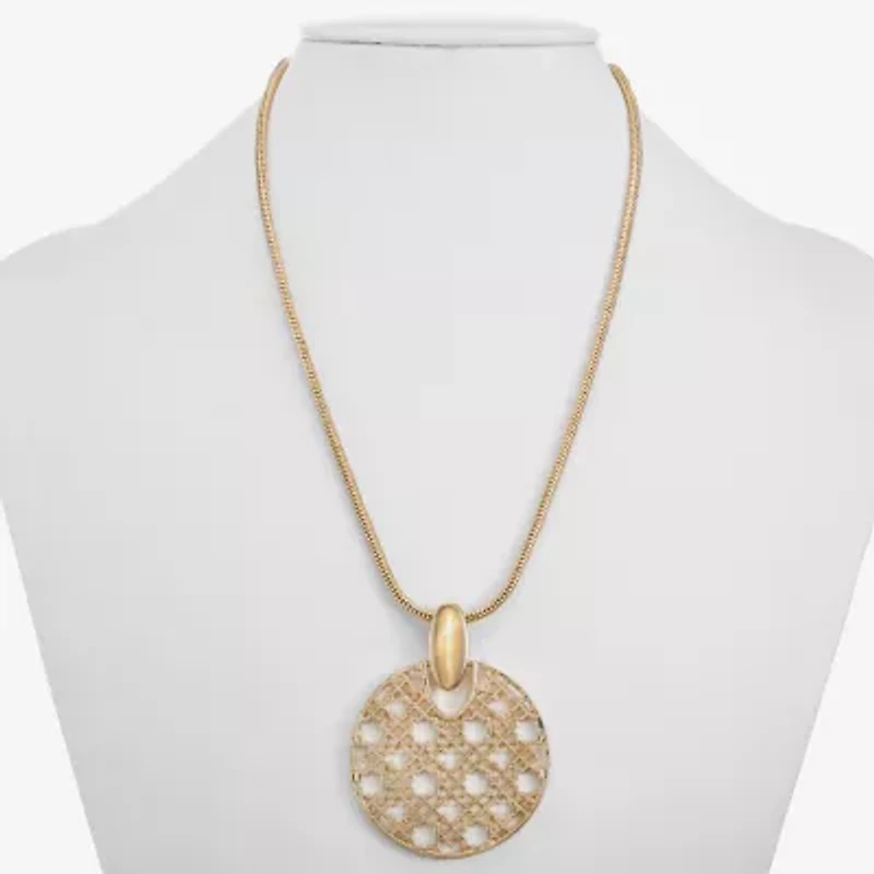 Liz Claiborne Filigree Womens Round 17 Inch Pendant Necklace