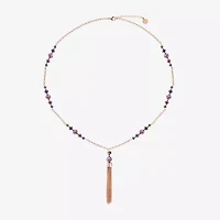 Liz Claiborne Tassel Womens Round 30 Inch Pendant Necklace