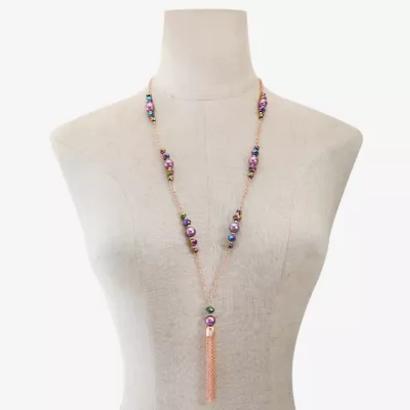 Liz Claiborne Tassel Womens Round 30 Inch Pendant Necklace