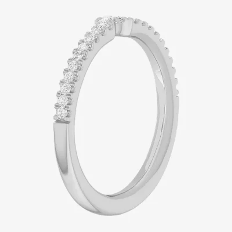 (G-H / Si1-Si2) Womens 1/7 CT. T.W. Lab Grown White Diamond 10K Gold Wedding Band