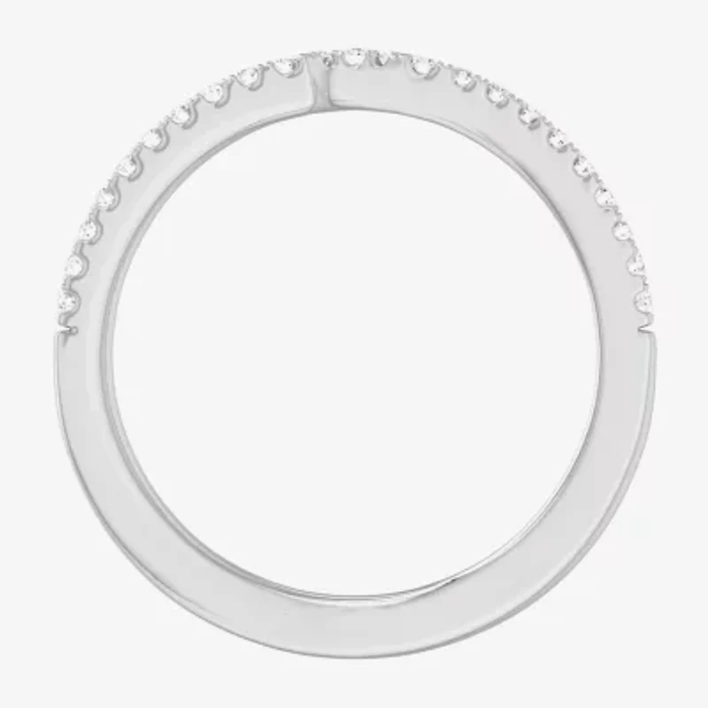 (G-H / Si1-Si2) Womens 1/7 CT. T.W. Lab Grown White Diamond 10K Gold Wedding Band