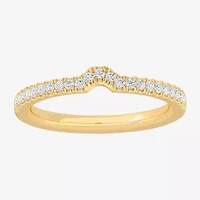 (G-H / Si1-Si2) Womens 1/7 CT. T.W. Lab Grown White Diamond 10K Gold Wedding Band