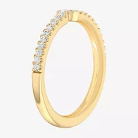 (G-H / Si1-Si2) Womens 1/7 CT. T.W. Lab Grown White Diamond 10K Gold Wedding Band