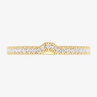(G-H / Si1-Si2) Womens 1/7 CT. T.W. Lab Grown White Diamond 10K Gold Wedding Band