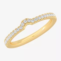 (G-H / Si1-Si2) Womens 1/7 CT. T.W. Lab Grown White Diamond 10K Gold Wedding Band