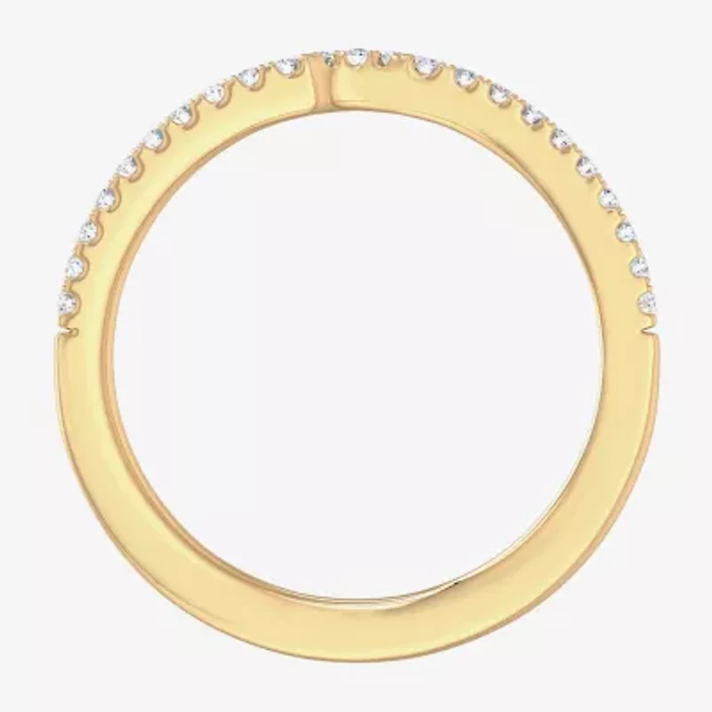 (G-H / Si1-Si2) Womens 1/7 CT. T.W. Lab Grown White Diamond 10K Gold Wedding Band