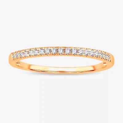 Womens 1/ CT. T.W. Natural White Diamond 10K Gold Wedding Band