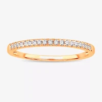 Womens 1/ CT. T.W. Natural White Diamond 10K Gold Wedding Band