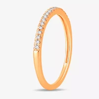 Womens 1/ CT. T.W. Natural White Diamond 10K Gold Wedding Band