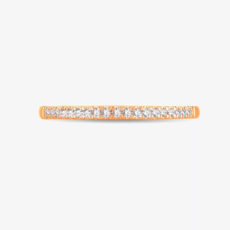 Womens 1/ CT. T.W. Natural White Diamond 10K Gold Wedding Band