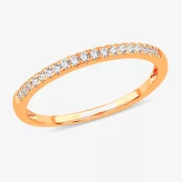 Womens 1/ CT. T.W. Natural White Diamond 10K Gold Wedding Band