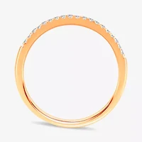 Womens 1/ CT. T.W. Natural White Diamond 10K Gold Wedding Band