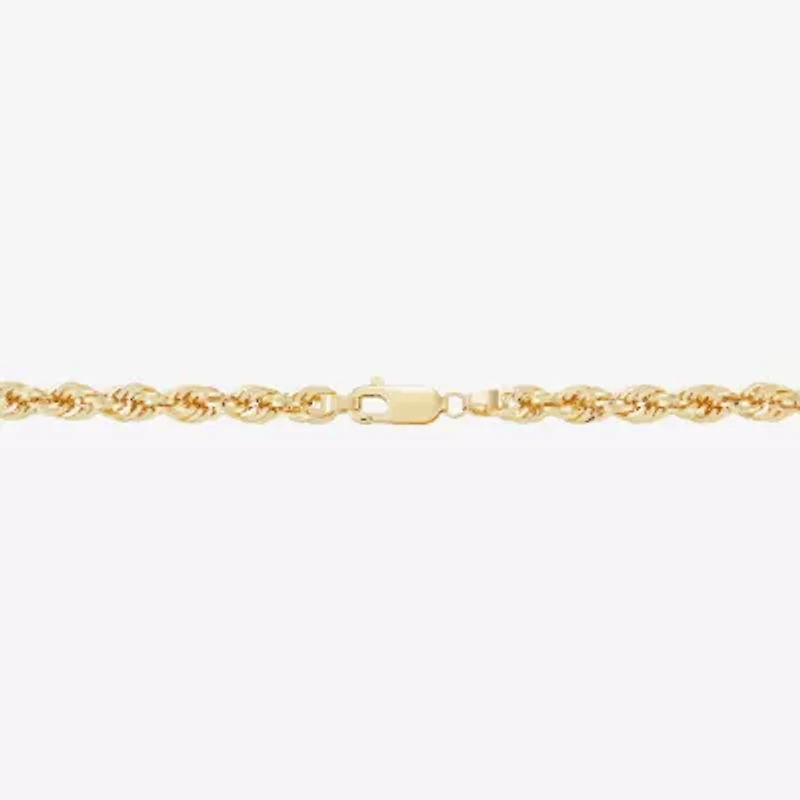 Mens 10K Gold 8 1/2 Inch Hollow Rope Chain Bracelet