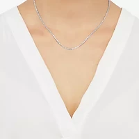 14K White Gold 16-20" 1.4mm Crisscross Chain