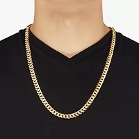 Made in Italy Mens 10K Gold 22 Inch Cuban Chain Necklace