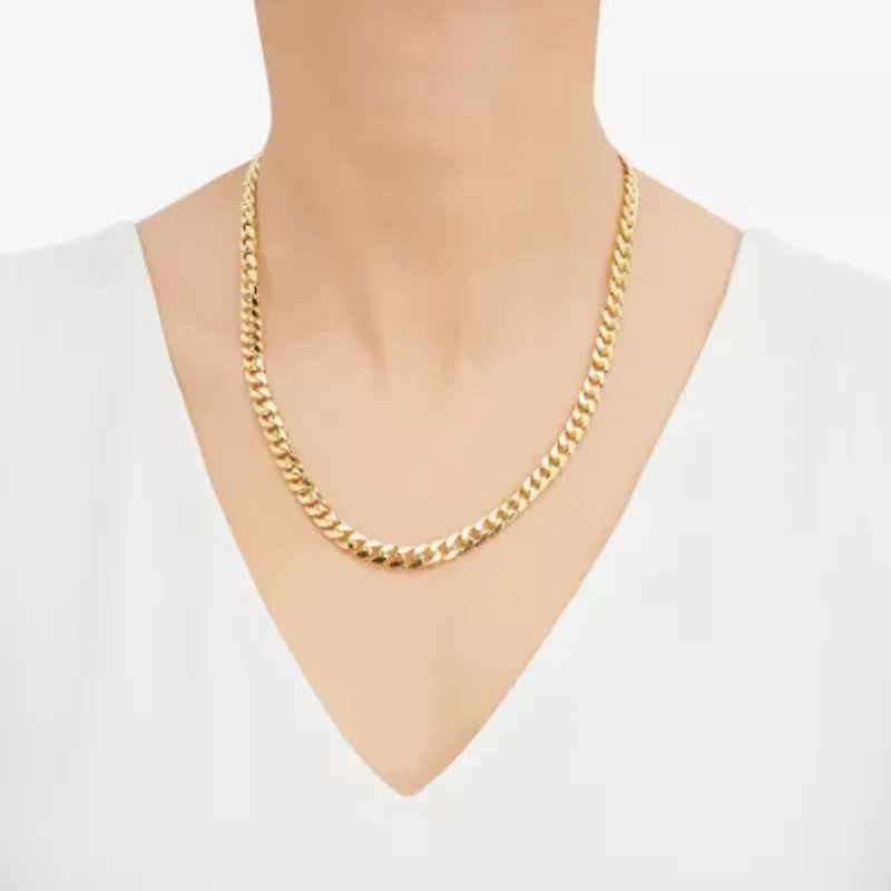 Made in Italy 14K Gold 22 - 24 Inch Solid Curb Chain Necklace
