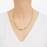 Made in Italy 14K Gold 22 - 24 Inch Solid Curb Chain Necklace