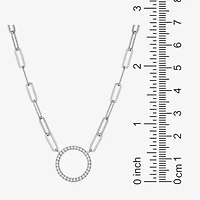 Paris 1901 By Charles Garnier Womens White Cubic Zirconia Sterling Silver Circle 18 Inch Pendant Necklace