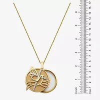 5X Magnifying Dove Womens 1 CT. T.W. Cubic Zirconia Pure Silver Over Brass Cross Pendant Necklace