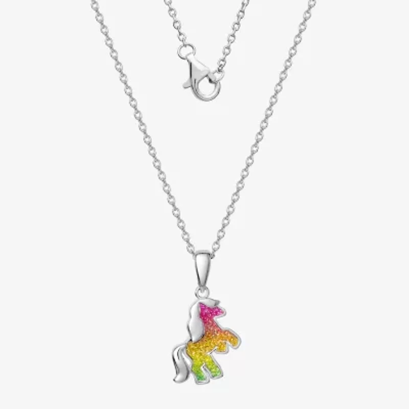 Made in Italy Girls Sterling Silver 15 Inch Pendant Necklace