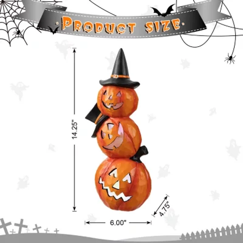 Glitzhome Lighted Pumpkin Halloween Tabletop Decor
